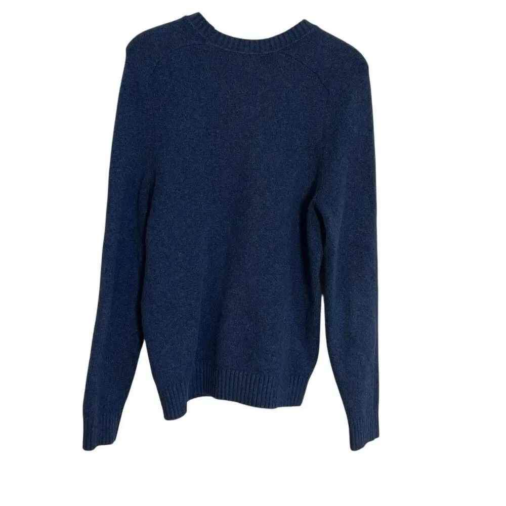 Banana Republic Cotton Blend Knit Crew Neck Pullover Sweater Navy Blue Sz Medium